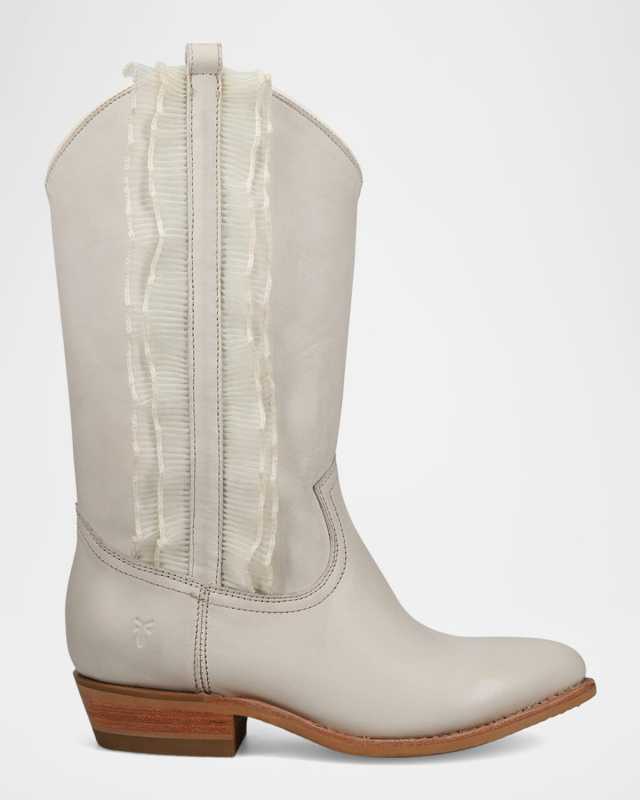 Billy Leather Ruffle Western Boots